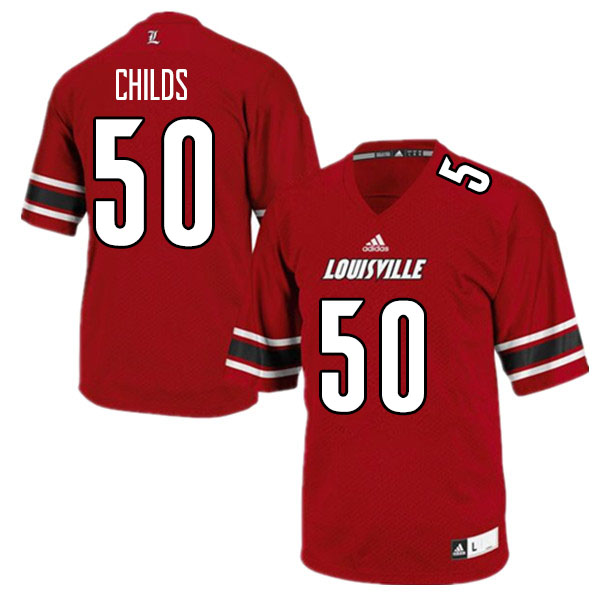 Men #50 Jean-Luc Childs Louisville Cardinals College Football Jerseys Sale-Red